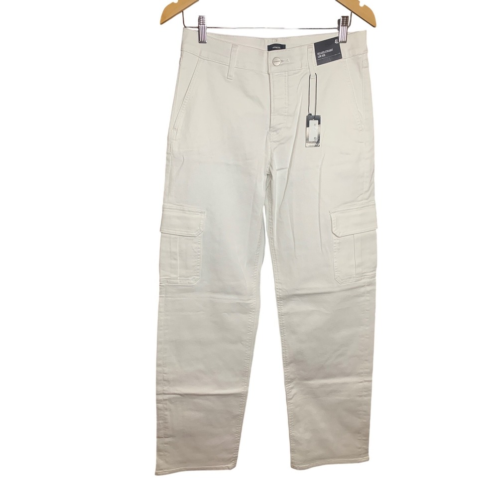 Express Relaxed Straight‎ Low Rise Cargo Pants Streetwear Button Fly 4L NEW